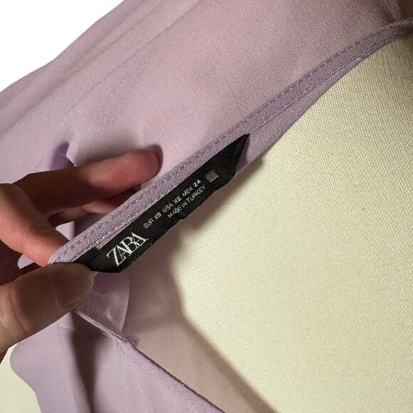 Zara Purple Top with Bubble Sleeves - Size XS - Picture 5 of 5